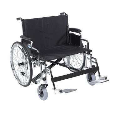 Drive Medical STD26ECDDA-SF Sentra EC Heavy Duty Extra Wide Wheelchair, Detachable Desk Arms, Swing away Footrests, 26" Seat